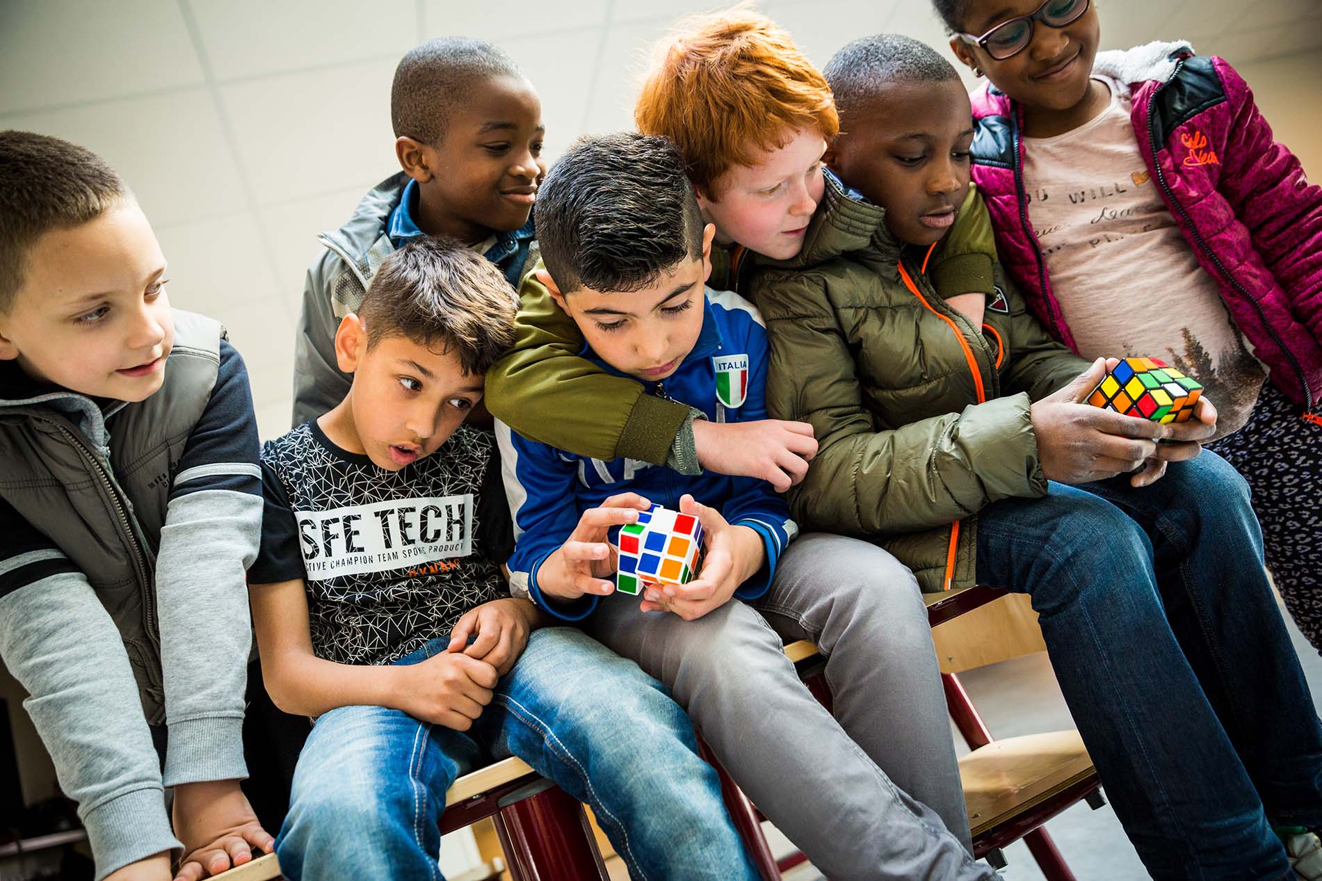 groep jongens spelletje